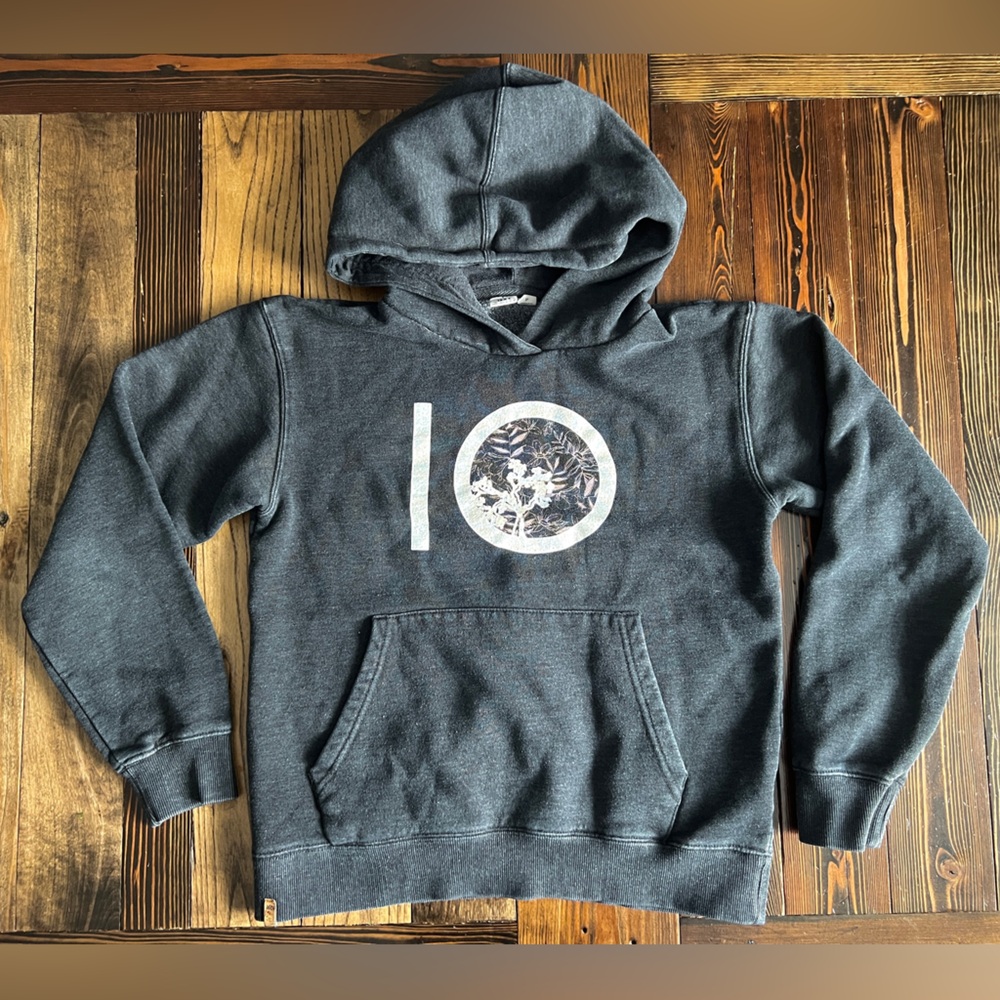 TEN TREE • casual basic classic pullover hoodie logo grey